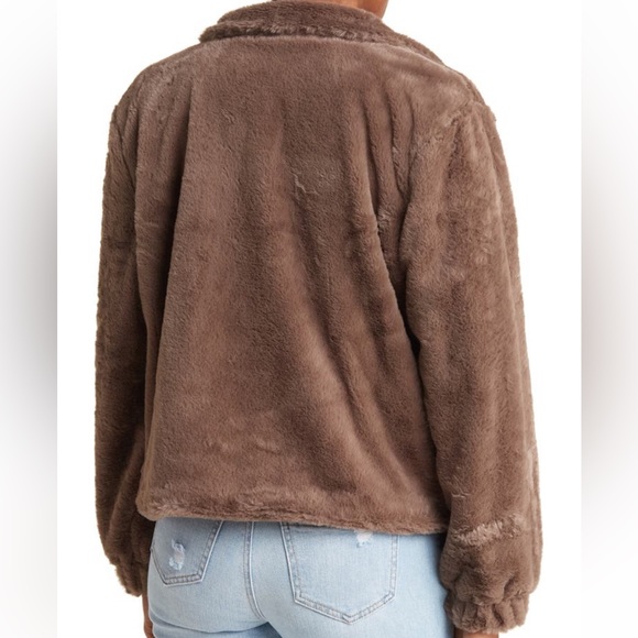 NEW Sanctuary Lux Faux Fur Front Zip Jacket In Portobello, XXL - Picture 2 of 4